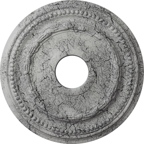 Ekena Millwork Federal Medallion (Canopies up to 8 1/2"), 15 3/8"OD x 3 5/8"ID x 1"P, Ultra Pure White Crackle CM15FEUWC - main